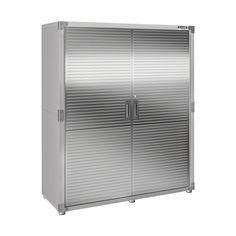 a large metal cabinet with two doors