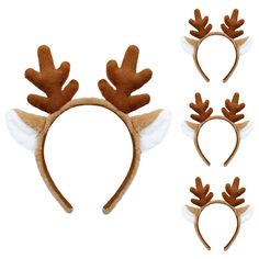 the reindeer ears and tail headbands are made out of felt