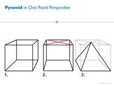 how to draw an origami box in one point perspective step by step instructions