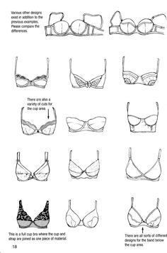 the bras are different sizes and shapes