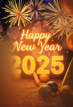 fireworks and new year's eve greeting card with the words happy new year 205