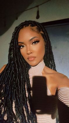 bohemian faux locs Locs On Natural Hair, Locs Hairstyles For Wedding, Baddie Braid Hairstyles, Box Dreads, Cruise Prep, Soft Locs, Hairstyles For Wedding, Haircut Style, Romantic Updo