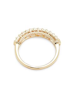 This Elegant Ring Is Updated With Shimmering Diamonds. Diamonds, 0.10 Tcw Diamond Color: Hi Diamond Clarity: I1-I2 14k Goldplated Sterling Silver Made In Usa Size Width, About 0.12" Please Note: This Ring Can Be Resized Up To 1.5 Sizes, Larger Or Smaller. Warranty And Resizing Services Are Provided Exclusively By Effy, Saks Off 5th Is Not Responsible For These Services And Any Related Inquiries Or Claims Should Be Directed To E. Center Core - W Fine Jewelry > Saks Off 5th. Effy. Size: 7. Gold Stackable Cluster Ring In Fine Jewelry Style, Gold Stackable Cluster Ring Fine Jewelry, Classic Gold Stackable Channel Set Rings, Classic Gold Stackable Rings Channel Set, Classic Half Eternity Cluster Ring In Yellow Gold, Gold Cluster Ring With Half Eternity In 14k Gold, Gold Cluster Ring With Half Eternity Design, Gold Half Eternity Ring Timeless Style, Timeless Gold Half Eternity Ring