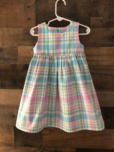 "Traditional Sizing does not apply to these clothes. Please use the sizing charts for the best fit! Contact the seller for additional sizing help LIMITED TIME! Spring is in the air with this lovely Easter plaid dress. Made of soft cotton fabric, this adorable, comfortable, and flowy dress is just right for your precious little lady! It is washable and durable for hours of fun in the sun. Full skirt with a fully lined gathered bodice. The hem comes to mid-calf for easy walking and no tripping haz Toddler Easter Dress, Easter Dresses For Toddlers, Kids Dress Collection, Baby Dress Pattern, Easter Baby, Girl Dress Patterns, Toddler Easter, Baby Clothes Patterns