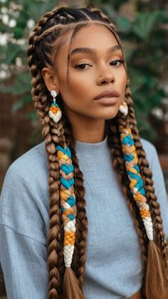 pretty braided hairstyles black women short Box Braid With Beads, Half Up Half Down Box Braids, Beaded Braids Hairstyles, Elegant Hairstyles For Long Hair, Box Braids Jumbo, Braided Hairstyles For School, Bridesmaid Updo, Gorgeous Braids, Hair Mistakes