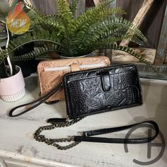 Tooled Phone Wristlet Crossbody Phone Wristlet, Perfect Purse, Snack Bags, Accessories Bags Purses, Military Discounts, Baby Bag, New Kids, Black And Tan, Car Accessories