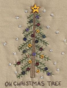 Tree Christmas Stitchery, Crafty Christmas, Christmas Embroidery Patterns, Embroidered Christmas, Felt Embroidery, Stitch Christmas, Christmas Keepsakes, Sewing Embroidery Designs, Hand Embroidery Art