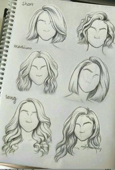 some drawings of different types of hair