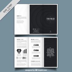 a black and white tri fold brochure