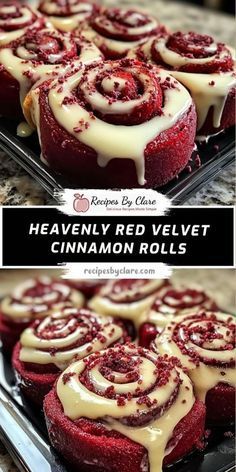 Recipes Ideas Red Velvet Dessert Recipes Easy, Best Bake Off Desserts, Red Velvet Cream Cheese Muffins, Dessert Recipes Cinnamon Rolls, Red Velvet Cupcakes Homemade, Easy Christmas Cinnamon Rolls, Baking Desserts Aesthetic, First Time Baker Recipes, Red Velvet Baking Recipes