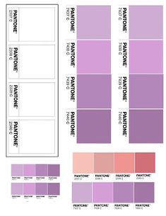 the pantone palette is shown in purple and pinks, with different shades to choose from