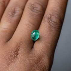 This loose stone is available for a custom ring by Anueva Jewelry. Select your stone first and then select a setting. Add both to your cart and we'll create your ring! 1.76CT OVAL CABOCHON ZAMBIAN EMERALD, NEON GREEN, 8.85X6.81X4.31MM. We selected these emeralds for their vibrant, almost neon colors! Natural internal silk, common for emeralds. But still has great flash of sparkle! Cabochons are flat on the bottom and polished dome on top! About Heat Treatments: Some colored gemstones are routine Colored Gemstones, Mermaid Jewelry, Zambian Emerald, Custom Ring, Loose Stones, Ring Crafts, Neon Colors, Custom Engagement Ring, Oval Cabochon