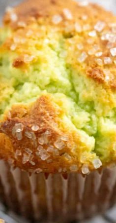 a close up of a muffin on a cooling rack