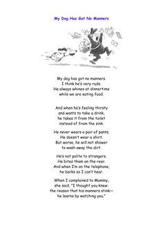 a poem written in black and white with an image of a dog chasing another dog