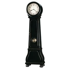 Howard Miller Nashua Floor Clock 615005 pendulum details at Premier Clocks Quartz Flooring, Black Spades, Wood Arch, Howard Miller, Black Floor, Furniture Trends, Antique Wall Clock, New Wall