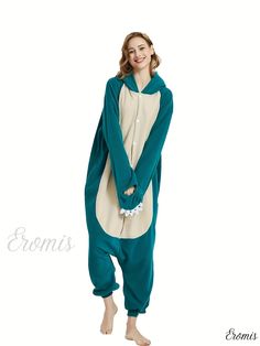 Eromis - Womens Plus Size Halloween Party Lounge Jumpsuit - Animal Design Hooded One Piece Cosplay Costume Green Winter Costume For Costume Party, Winter Costume Party Hooded Onesie, Winter Hooded Onesie For Costume Party, Green Long Sleeve Halloween Costume, Hooded Onesie For Winter Costume Party, Hooded Onesie For Costume Party In Winter, Novelty Long Sleeve Onesie For Costume Party, Novelty Long Sleeve Cosplay Costume, Novelty Winter Cosplay Costumes