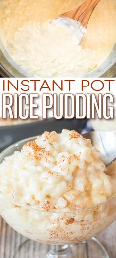 instant pot rice pudding in a glass bowl