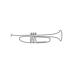 a black and white line drawing of a musical instrument with two horns on the side