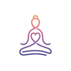 a person sitting in the middle of a yoga pose with a heart on their chest