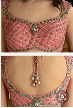 Blouse Back Designs Deep Neck, Lehenga Blouse Neck Designs Latest, Blouse Designs Net Back, Front Neck Blouse Pattern, Netted Back Blouse Designs, Front Neck Pattern For Blouse, Blouse Front Back Neck Designs, Saree Blouse Front Designs, Front Blouse Neck Designs