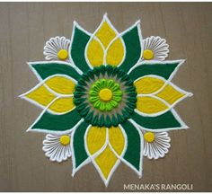 the design is made with green and yellow colors