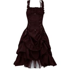 Steampunk dress: The Victorian era has a recognizable style with its deliciously old-fashioned shapes and colors. The dress can be enhanced with a crinoline or a petticoat to amplify the so popular bell effect in this period. Type: Steampunk / Victorian dress Composition: 90% polyester, 10% spandex silhouette: A-line dress Choose the size of your dress with the table below. If you are between two sizes, take the larger one. Long Gothic Dress, Victorian Gothic Dress, Layers Dress, Zipper Corset, Lace Long Dress, Vestidos Retro, Steampunk Dress, Robes Vintage, Punk Dress