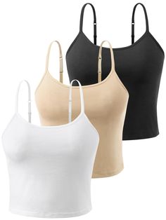 PRICES MAY VARY. ❤MATERIAL:The womens short camisole is made of high-quality cotton and spandex blended fabric,consisting of 95% cotton and 5% spandex.This blended fabric is soft,comfortable,breathable,and durable,able to maintain its shape and structure well. ❤DESIGNED:Our women crop top design with adjustable spaghetti strap and built in bra , so you don't need to wear extra bra.The womens crop top short design can showcase the waistline of women,while having appropriate width and length to ac Cotton Tops With Built-in Bra And Medium Support, Medium Support Camisole With Built-in Bra, Basic Fitted Camisole With Adjustable Straps, Casual Camisole With Medium Bust Support And Spaghetti Straps, Casual Camisole With Spaghetti Straps And Medium Bust Support, Basic Fitted Tops With Adjustable Straps, Cotton Camisole With Straps, Stretch Cotton Camisole With Seamless Construction, Seamless Cotton Camisole With Wide Straps