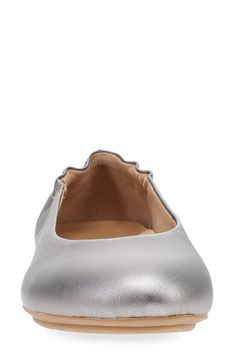 A stretchy heel brings comfortable wear to a streamline ballet flat fashioned with a plain toe for timeless appeal. Leather upper and lining/synthetic sole Imported Pewter Metal, Womens Ballet Flats, Ballet Flat, Fashion Flats, Ballet Flats, Leather Upper, Ballet, Nordstrom, Bring It On