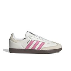 adidas Originals Samba "Cloud White/Lucid Pink/Wonder White" Women's Shoe - Hibbett | City Gear Adidas Shoes Women Pink, Cute Pink Sneakers, Pink And White Sambas, Pink Adidas Samba, Pink Sambas Outfit, Cute Sambas, Adidas Samba Pink, Sambas Pink, Sambas Adidas Women