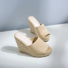 Cata Women's Platform Sandal With Wedges | Ultrasellershoes.com – Ultra Seller Shoes Beige Fabric Sandals For Summer, Beige Sandals With Eva Material And Round Toe, Trendy Fabric Heels For Summer, Trendy Summer Fabric Heels, Summer Trendy Fabric Heels, Beige Slip-on Heels For Summer, Beige Fabric Sandals For Vacation, Spring Beach Fabric Wedge Sandals, Beige Flat Heels For Summer