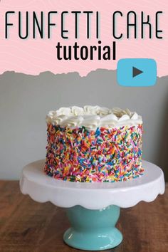 a cake with sprinkles on it and the words funfetti cake