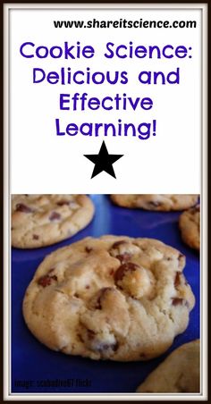 cookies with the words cookie science delicious and effective learning on it's front cover