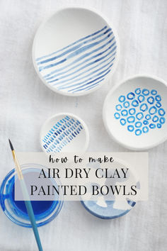 how to make air dry clay painted bowls