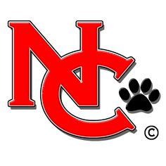 the university of north carolina logo with a paw print on it's bottom corner