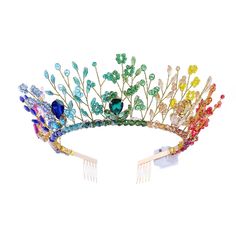 PRICES MAY VARY. Bridal women headband is made of high quality alloy headband with colorful crystals accessories and LED strip.The accessories on the headpiece are not easy to fall off and are sturdy. Crystal princess headpiece diameter: 15inches/38 cm, height: 2.6inches/6.5cm. Beads bridal headband is suitable for various occasions, such as wedding, costume proms, parties, pageant, birthday party and so on. It can be used as a good photo prop, princess and queen style photos can be taken at any Crystals Accessories, Beads Crown, Queen Tiara, Crystal Princess, Queens Tiaras, Colorful Headbands, Colorful Crystals, Beaded Crown, Queen Style