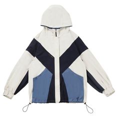 Colorblock Hooded Windbreaker Jacket (Size S) Windbreaker Design, Colorful Jacket, Tops And Bottoms, Nice Clothes, Half Skirt, High Neck Top, Casual Suit, Future Design, Polar Fleece