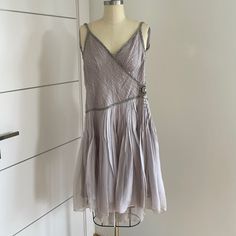 100% Silk Silver Cocktail Dress With Rhinestone Detailing. This Dress Is Stunning And I Am Now Way Too Big For It! Waist Is 26” Bust Is About 32”. It Is Labeled As A 10, But My Mannequin Is An 8 And It Absolutely Does Not Fit On There. By The Measurements I Would Say This Was A 2. Length From Shoulder To Hem Is 39”. Silver Cocktail Dress, Silver Cocktail, Digital Closet, Book Decor, What I Wore, Cocktail Dress, Size 2, Casual Outfits, Cute Outfits