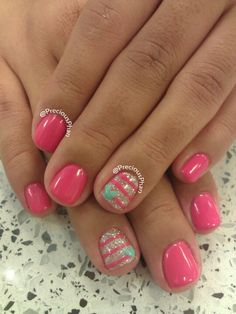 Pretty Nail Designs, Girls Nails, Heart Nails, Cute Nail Designs