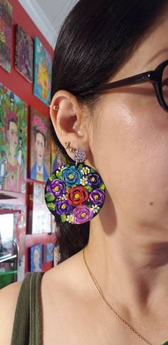 Check out this item in my Etsy shop https://www.etsy.com/listing/1284049895/mexican-floral-earrings-mexican-jewelry Handmade Artsy Flower Earrings, Artistic Hand Painted Drop Earrings, Artsy Hand Painted Dangle Earrings, Unique Hand Painted Flower Drop Earrings, Bohemian Multicolor Hand Painted Flower Earrings, Handmade Artistic Flower Earrings, Artistic Handmade Flower Earrings, Artsy Multicolor Flower Earrings, Multicolor Flower-shaped Artsy Earrings