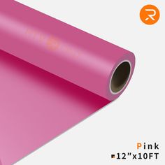 the pink vinyl is rolled up and ready to be used as a wallpaper or floor covering