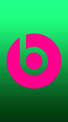 a pink and green logo with the letter d in it's center, on a dark green background