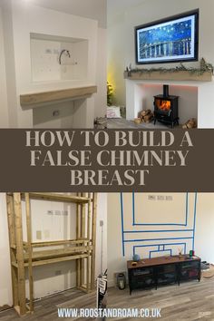 how to build a false chimney breast in the living room or kitchen with wood burning stove