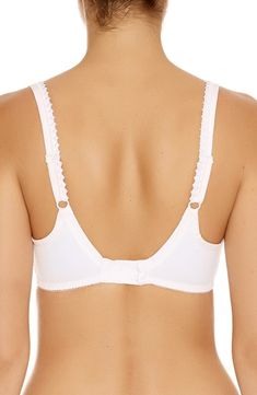 Designed to comfortably support a fuller bust, this underwire bra creates a lifted, rounded profile and disappears under clothing for a seamless finish. Style Name:Fantasie Rebecca Contour Underwire Bra (D Cup & Up). Style Number: 513473. Fitted Bra With Moderate Back Coverage, White Nursing Bra With Adjustable Straps, Stretch Nursing Bra With Moderate Back Coverage, Full Coverage Stretch Nursing Bra, Fitted Underwire Nursing Bra With Adjustable Straps, Classic Underwire Nursing Bra With Adjustable Straps, Full Coverage Stretch Bra With Moderate Back, Fitted Underwire Nursing Bra With Medium Support, Elegant Stretch Bra With Moderate Back Coverage