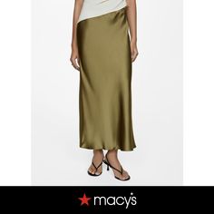 in stock Midi Satin Skirt, Women Midi, Satin Skirt, Green Skirt, Mango, Womens Skirt, Pick Up, In Store, Shoe Accessories