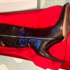 Excellent Condition, Smoke-Free And Pet-Free Environment. With Original Box And Two Red Flannel Storage Bags. 14” Diameter At The Calf. Fine Italian Calfskin Leather All Around. Elegant Boots With Zipper Closure, Elegant Fitted Boots With Zipper Closure, Fitted Heeled Boots With Zipper Closure For Evening, Chic Evening Boots With Zipper Closure, Chic Evening Boots With Zipper, Chic Heeled Boots With Leather Lining For Party, High Heel Boots With Zipper Closure For Evening, Chic Heeled Boots With Zipper Closure For Formal Events, Evening High Heel Boots With Zipper Closure