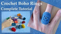 crochet boho rings complete with instructions for beginners to make their own ring