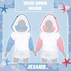 ʚ♡ɞ You will receive: -2 hoodie textures -2 shark hood presets STEPS for the shark HOOD: 1- Download the file 2- Open vroidstudio and go to the hair section, there, import the file directly STEPS for the shark HOODIE: 1- Download the file 2- Open vroidstudio and go to the clothes section, there, import the file directly on the hoodie Shark Stuff, Pink Shark, Sick Clothes, Character Clothes, Vtuber Model, Hoodie Drawing, Shark Hoodie, Twitch Streamer, Clothing Design Sketches