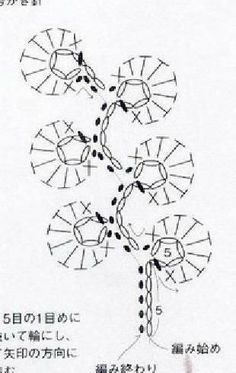 the diagram shows how to make a tree with four branches, and three dots on each side