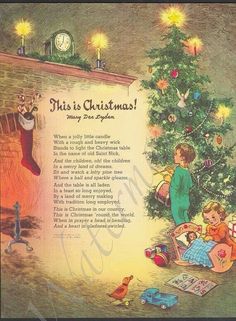 an old children's christmas card with the words, this is christmas