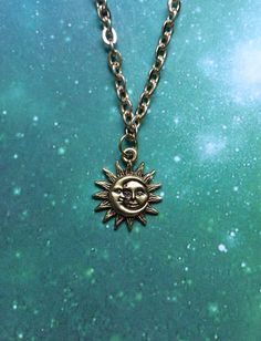 Gold Sun and Moon necklace by lotusfairy on Etsy, $12.00 Metal Charm Necklace With Moon Charm As Gift, Gold Necklace With Sun And Moon Design, Metal Moon Phase Charm Necklace As Gift, Celestial Metal Charm Necklaces As Gift, Sun And Moon Design Charm Necklace Gift, Metal Charm Necklace With Moon Charm For Gift, Moon Snd Sun Necklace, Celestial Metal Pendant Charm Necklaces, Gold Charm Necklace With Sun And Moon Design